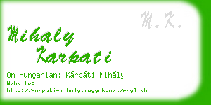 mihaly karpati business card